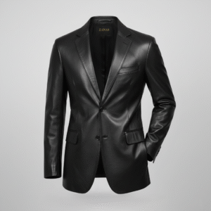 Front View of Zanas Leather Blazer ZLBL901M