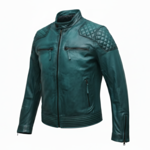 Zanas men green leather jacket