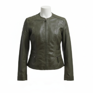 Zanas women Olive leather Jacket