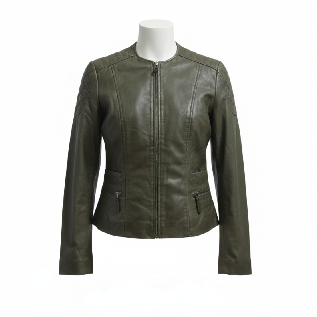 Zanas women Olive leather Jacket